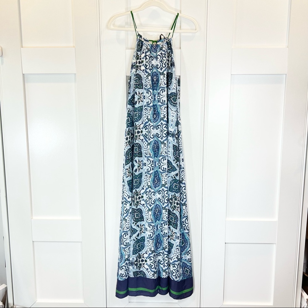 Massimo Dutti Blue and White Maxi Dress
